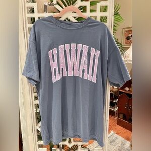 Sunkissed Coconut slate blue & lavender Hawaii Graphic Tee 100% cotton